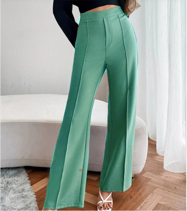 Clara | Pantaloni casual da donna, a vita alta, larghi, a gamba dritta