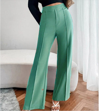 Clara | Pantaloni casual da donna, a vita alta, larghi, a gamba dritta