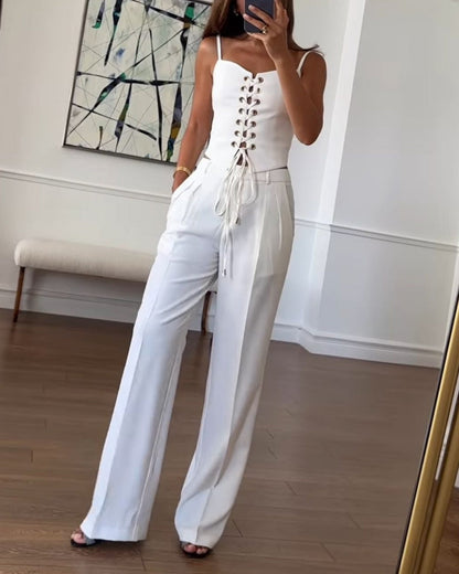 Isolde™ | Lace-Up Corset Jumpsuit