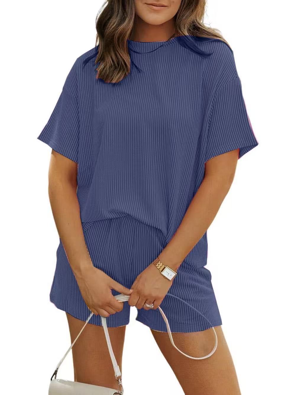 Riley – Ribbed Two-Piece Lounge Set with Shorts