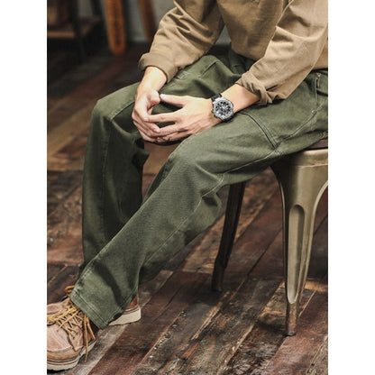Antonio | pantaloni cargo casual da uomo in stile retrò verde militare