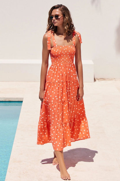 Sabrina - Long dress with ruffles and ruffles