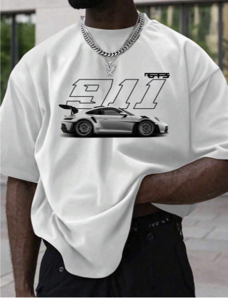Martin - T-shirt con stampa di auto sportive
