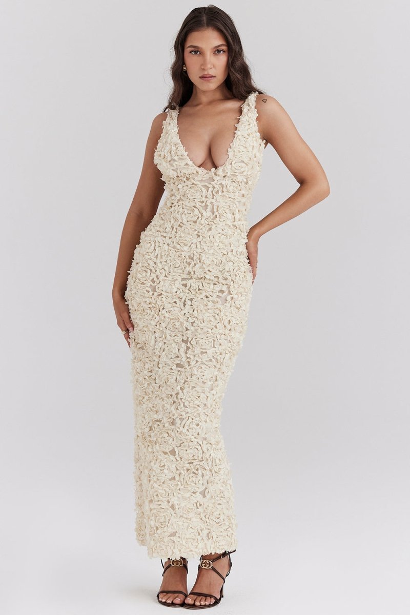 Ahna™ | 3D Floral Mesh Petal Dress