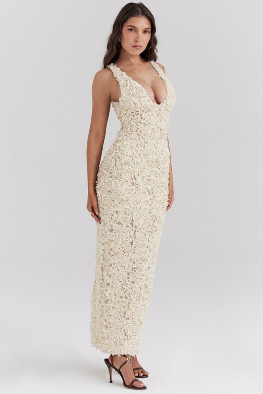 Ahna™ | 3D Floral Mesh Petal Dress