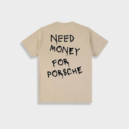 Mark | T-shirt vintage da uomo in cotone "Need Money For Porsche".