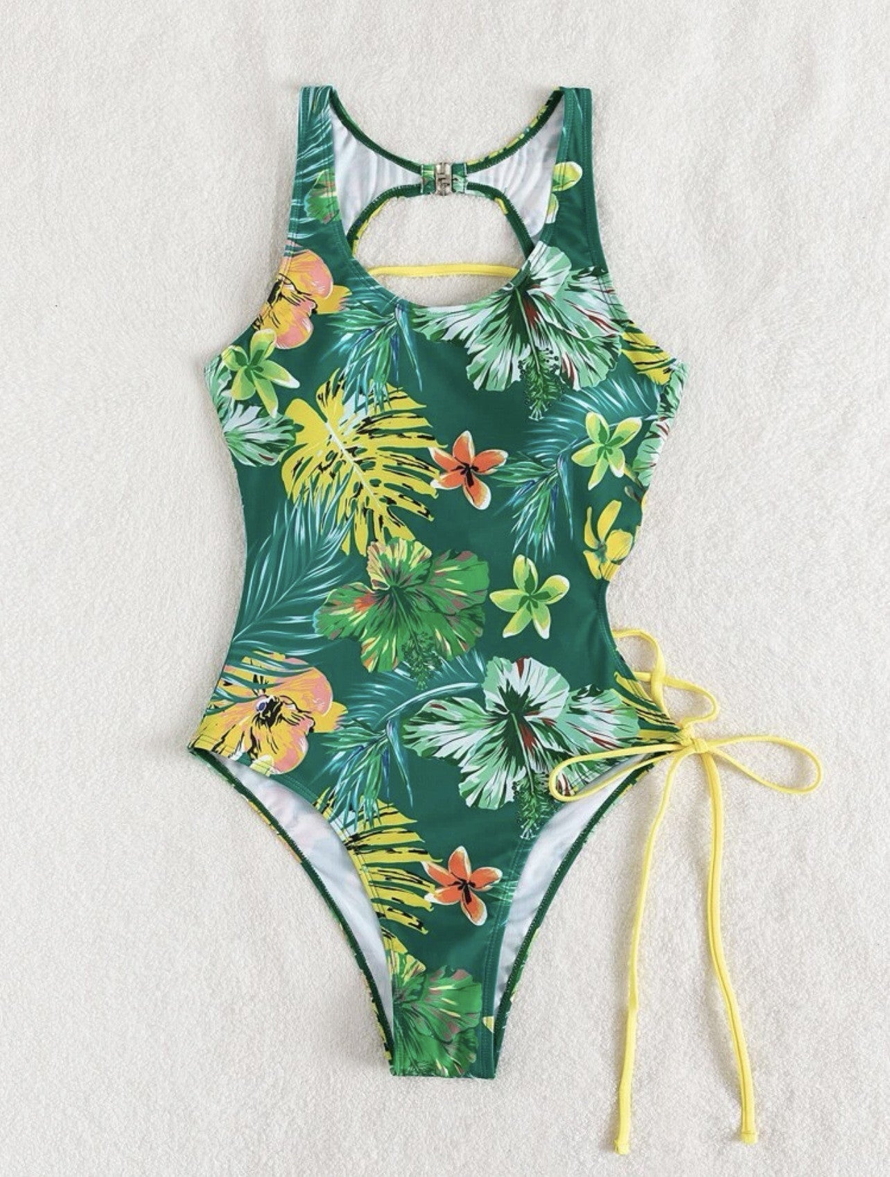Laura - Bañador tropical de una pieza con cordones