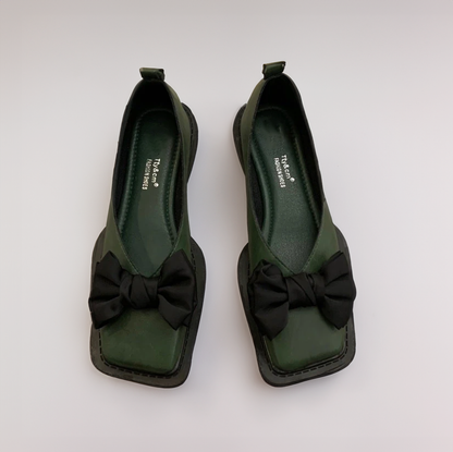 Zivette™ | Zebra Bow Square-Toe Flats