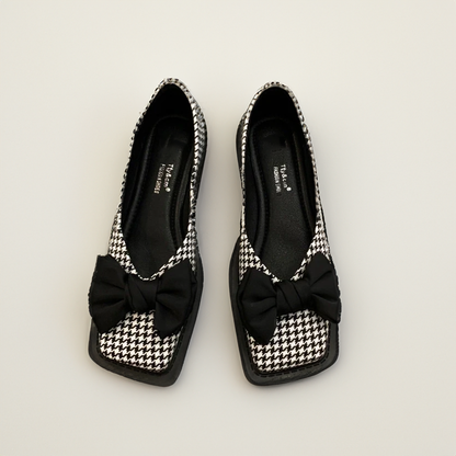 Zivette™ | Zebra Bow Square-Toe Flats