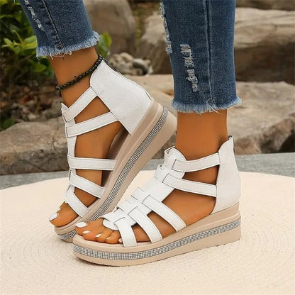 Joana™ | Wedge sandals with rhinestones