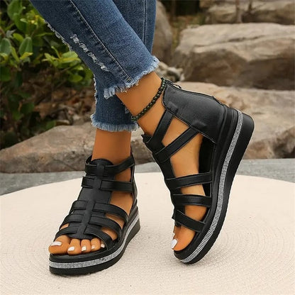 Joana™ | Wedge sandals with rhinestones