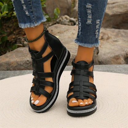Joana™ | Wedge sandals with rhinestones