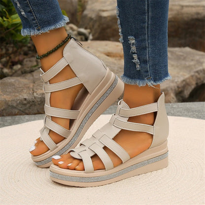 Joana™ | Wedge sandals with rhinestones