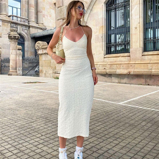 Renata - Abito midi con schiena scoperta