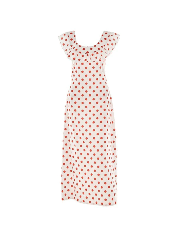Lunetta™ | Ruffle Polka Dot Off-Shoulder Dress