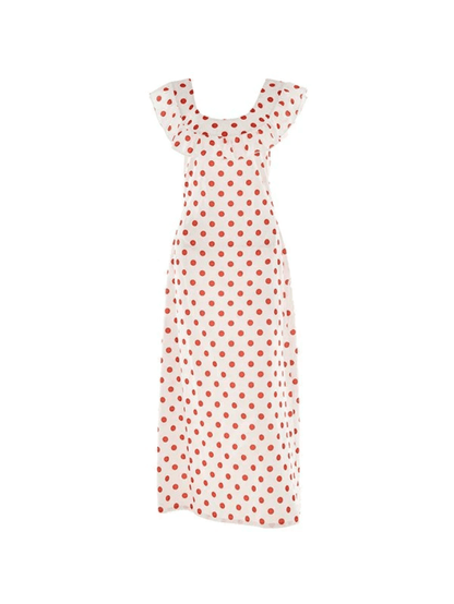 Lunetta™ | Ruffle Polka Dot Off-Shoulder Dress